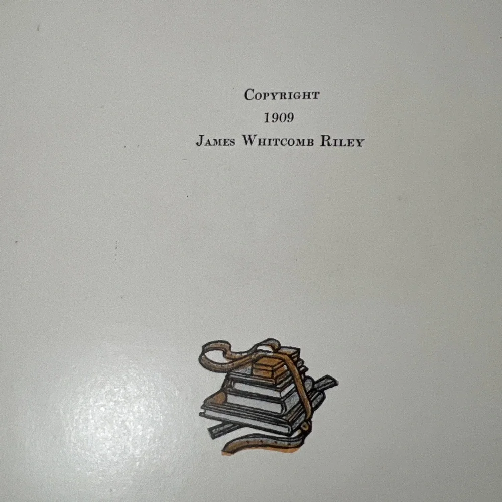 Vintage 1909 OLD SCHOOL DAY ROMANCES‎ BOOK by JAMES WHITCOMB RILEY
